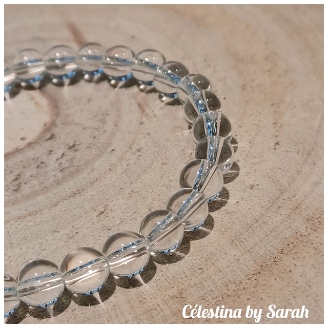 Bracelet Cristal de Roche 6mm Taille Dame