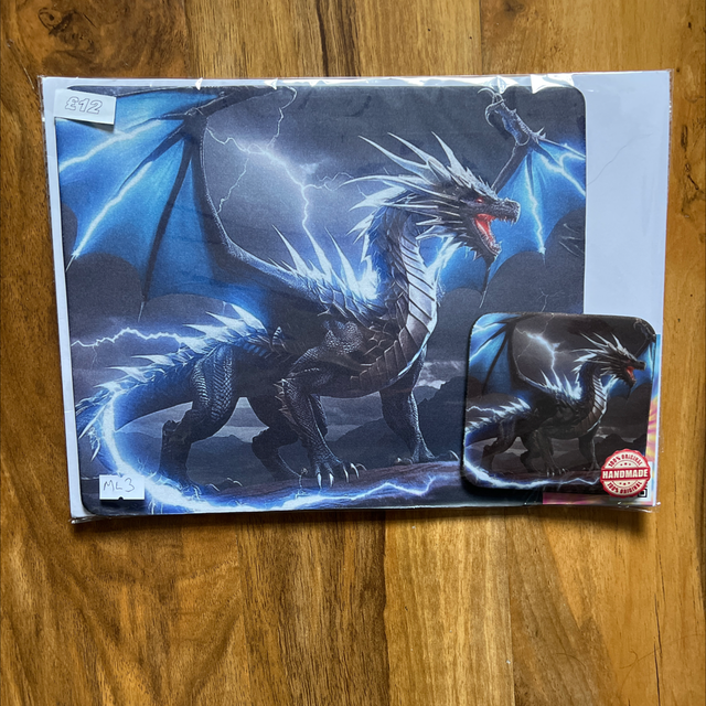 Dragon mouse mat and coaster