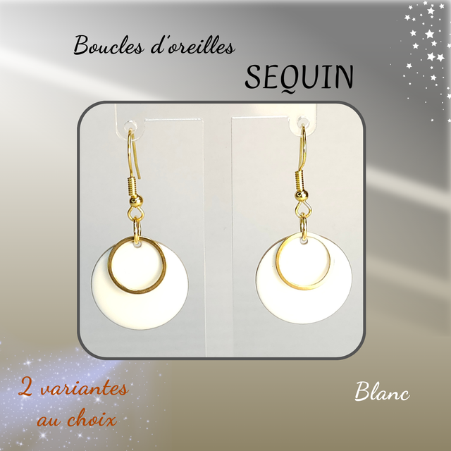 Boucles d&#039;oreilles SEQUIN - Blanc 