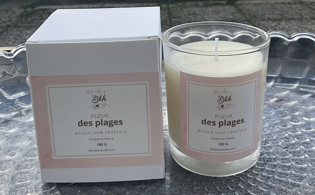 Bougie fleur des plages  180g (Bougie 100% végétale)