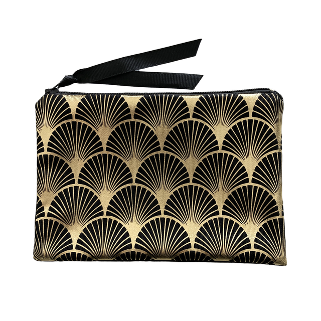 Petite Pochette Noire Éventails 