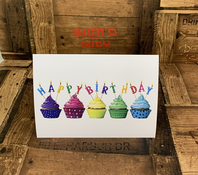 Happy birthday cupcakes card
