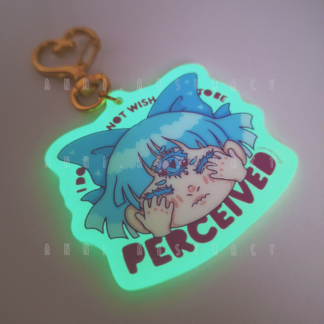 Original Art | I DO NOT WISH TO BE PERCEIVED Glow In The Dark Charm