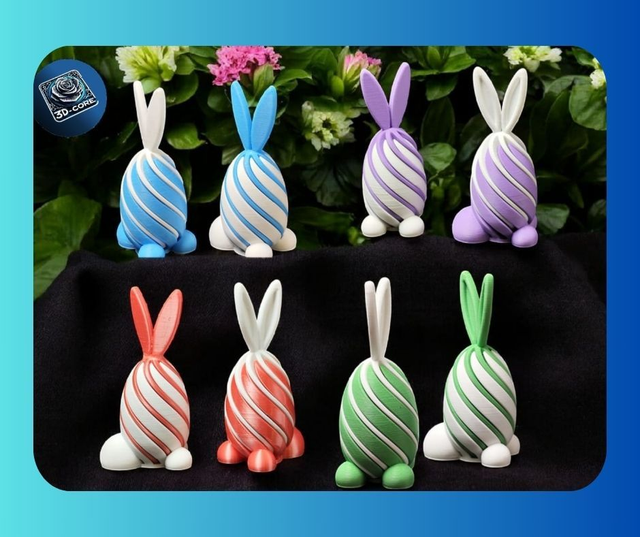 Œufs de Pâques lapin en spirale (lot de 2)