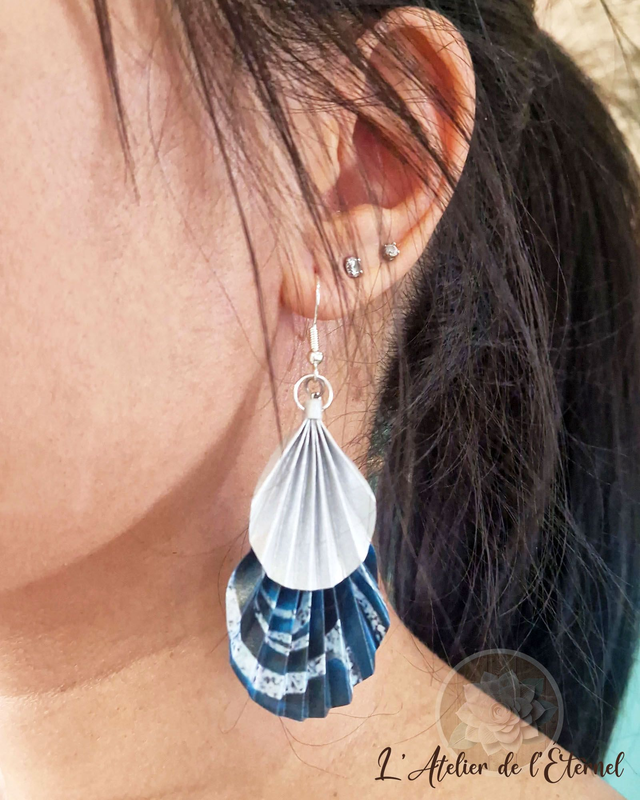 Boucles d'oreilles Licuala Royal - Collection marbrée