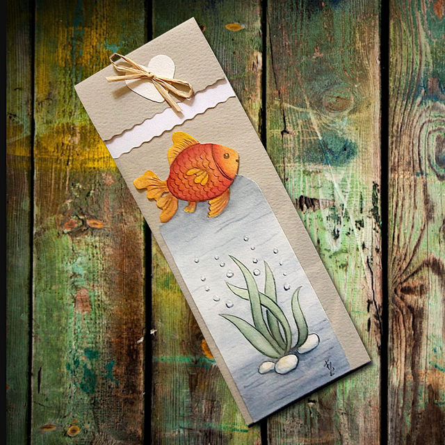 Marque-page aquarelle "Poisson rouge"