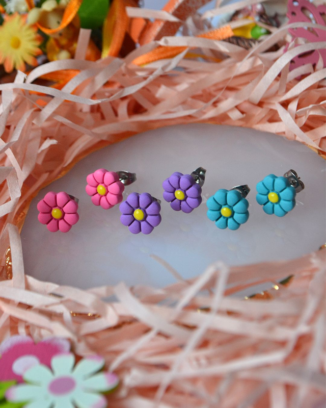 Puces Fleurs (7 coloris au choix)