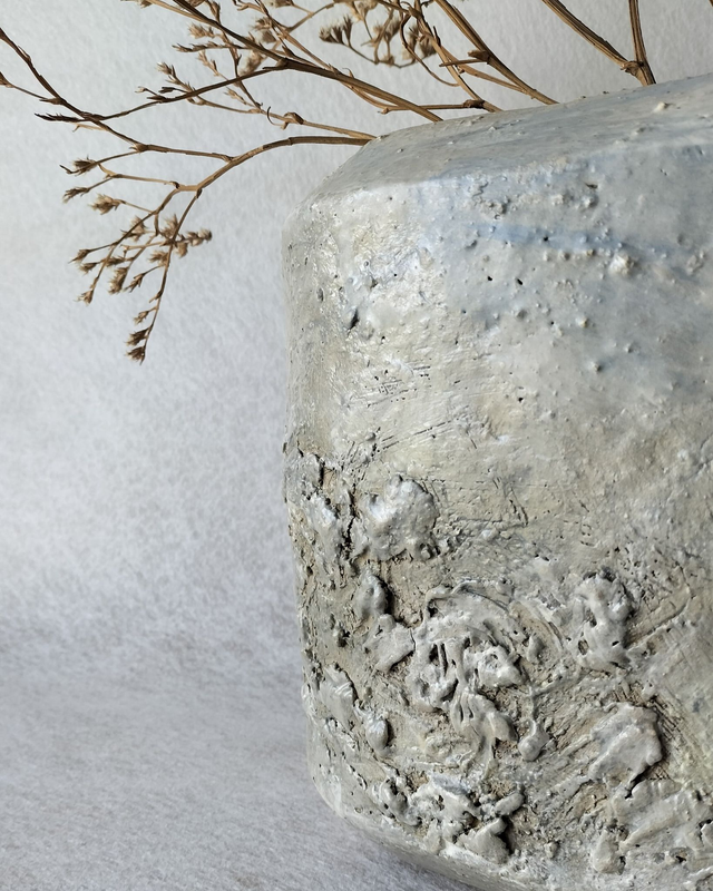 Vase Spuma - gris clair et bleu