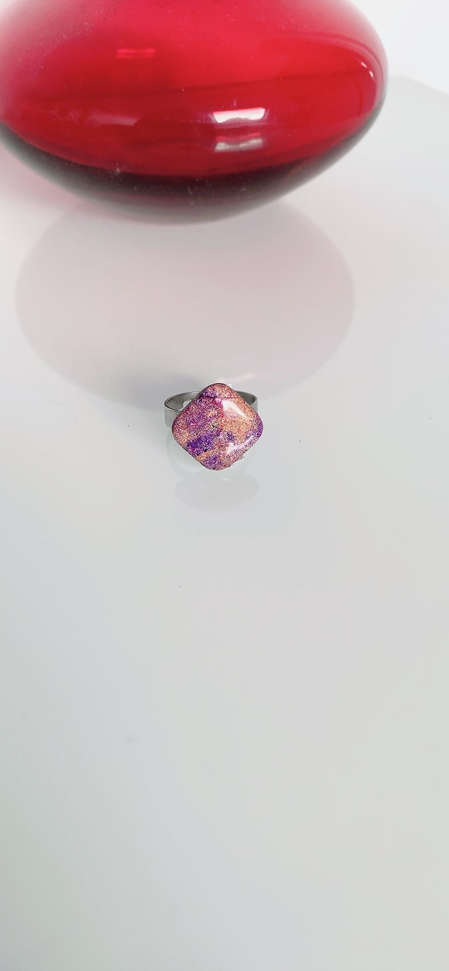 Bague "Carré Rosé"