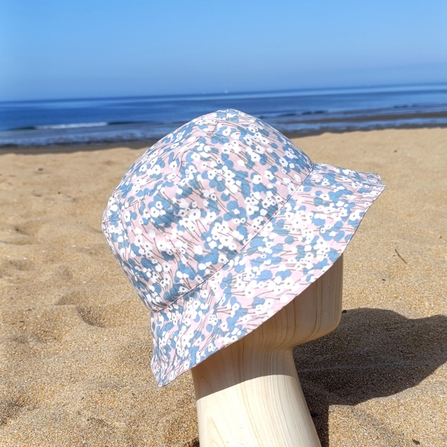 Chapeau d'été - rose réversible