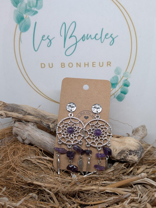 Boucles fantaisie attrape rêve violet