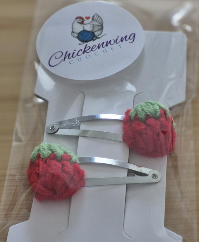 Cute strawberry hair clips