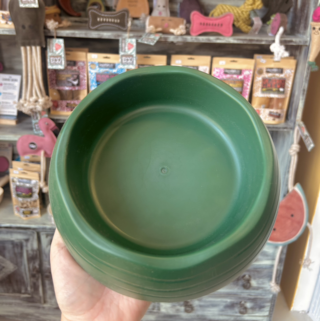 Ochien Plastic Dog Bowl - Forest Green