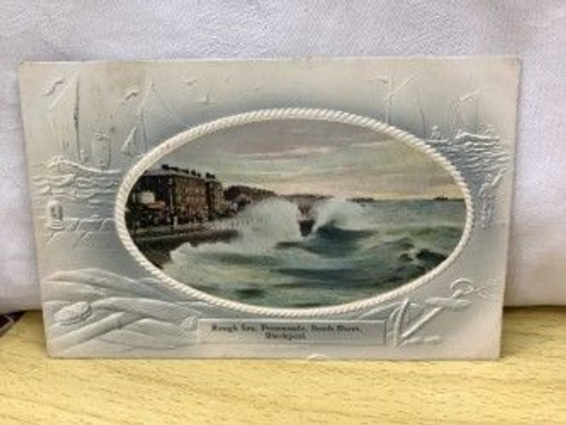 Rough Sea, Promenade, South Shore, Blackpool, Posted 1909 National Series postcard. Our Ref No R439 £2.25