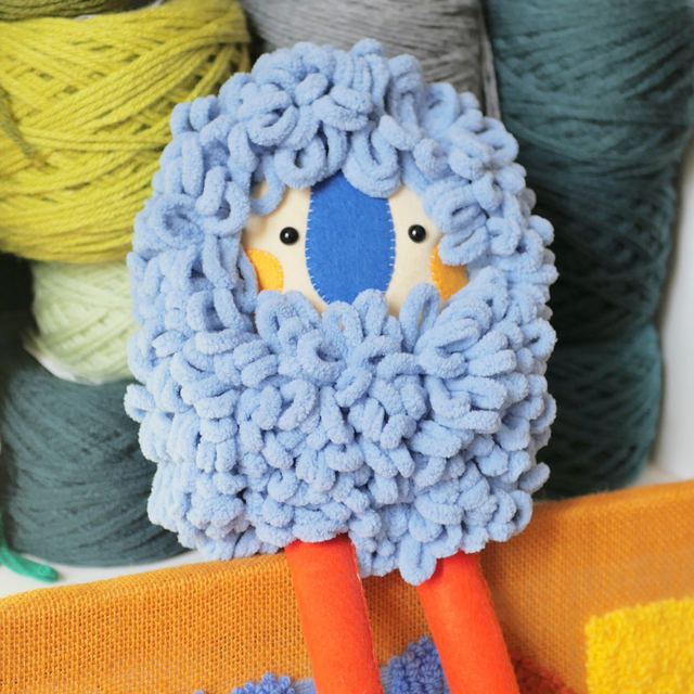 Mini doudou déco | A blue monster