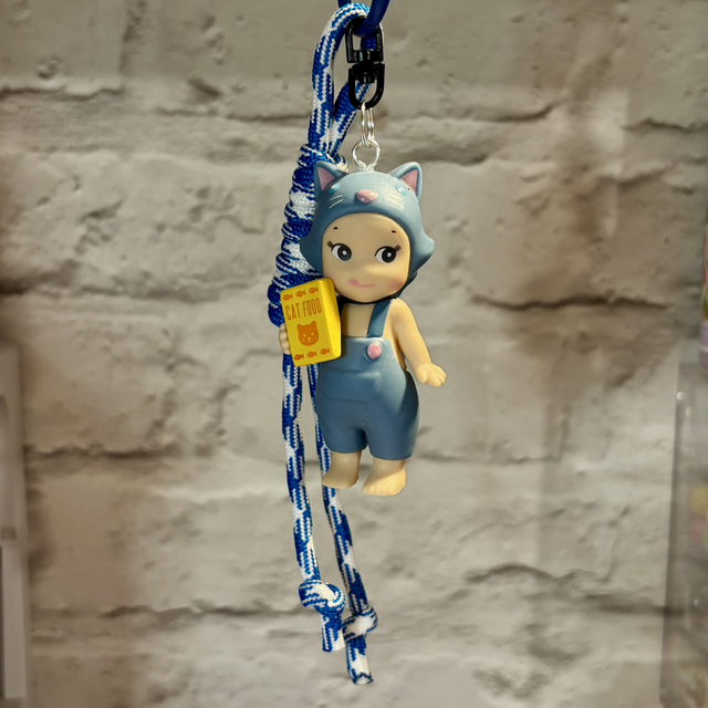 Sonny Angel Blue Cat inspired rope Keychain