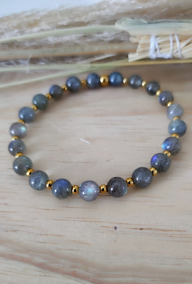 Bracelet "Protection, équilibre corps et esprit" Labradorite