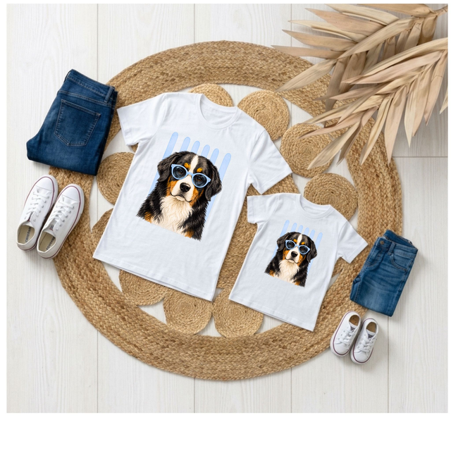 T-shirt chien stylé – Collection Matchy_ Bouvier bernois