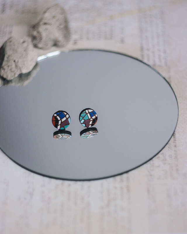 Kolczyki sztyfty z mozaiką