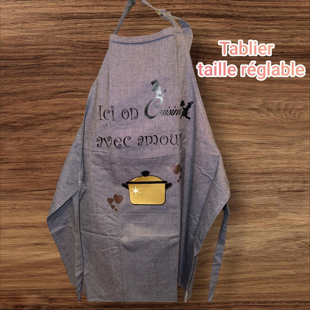 Tablier gris marmite 