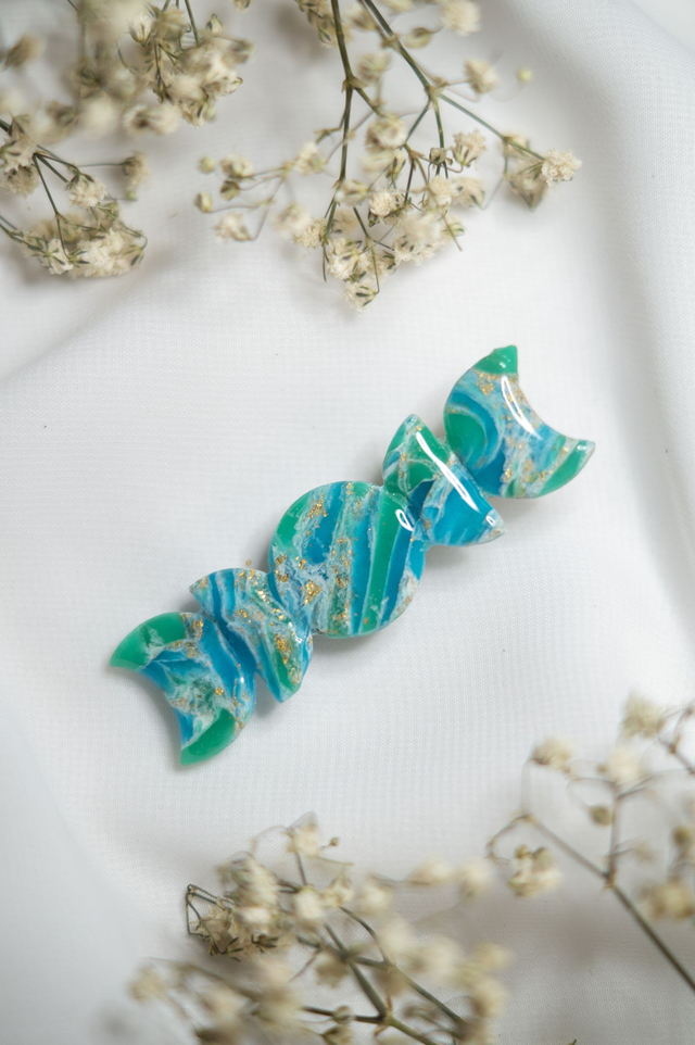 Coloris océan - Barrette lunes