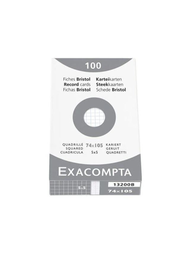 EXACOMPTA Karteikarten kariert 5mm A7  weiss 100 Stück