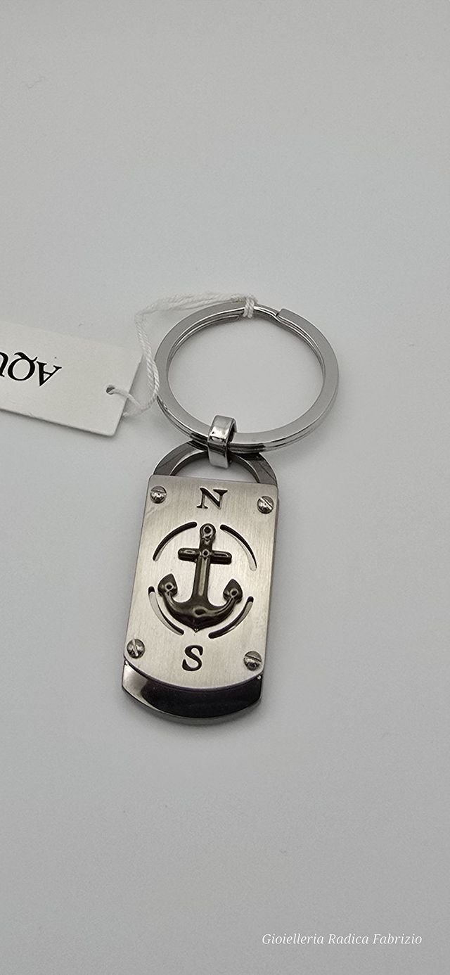 portachiavi con ancora in acciaio