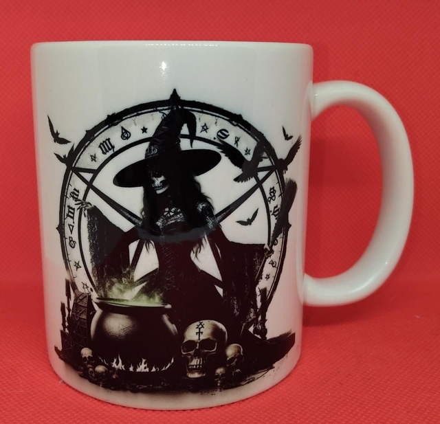 Custom Printed Gothic Witch Mug.