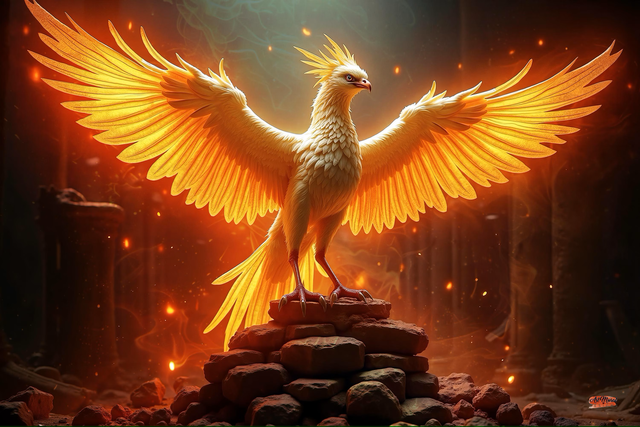 Toile &amp; Poster Phénix Mythologie 🔥 | Renaissance Flamboyante – Déco Murale Inspirante
