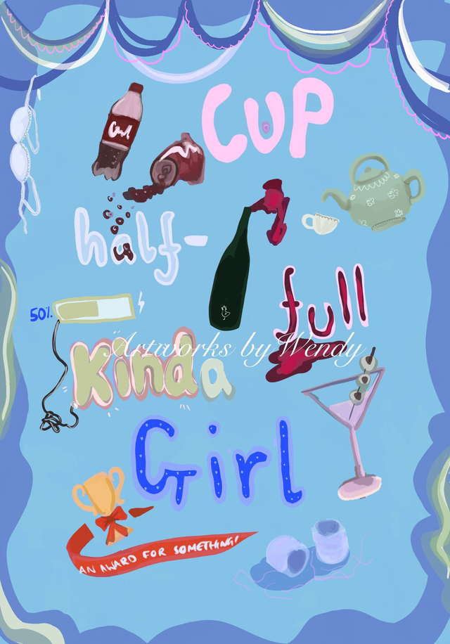 Cup Half-Full Kinda Girl (Blue) 