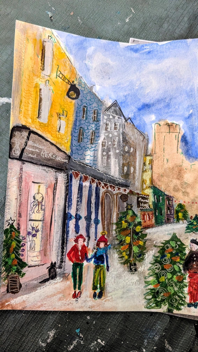 Art Palace Street Caernarfon Christmas Card Creative Cats by Wrndy