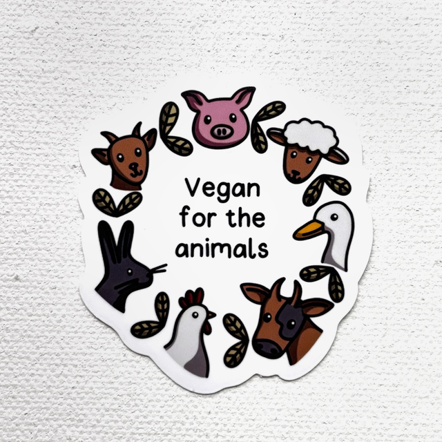 Sticker L Vegan for the animals