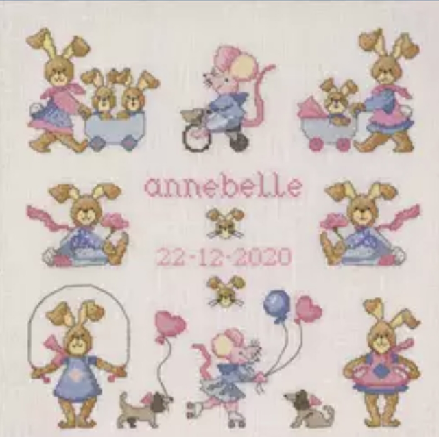 Permin Playtime Girls Sampler Counted Cross Stitch Kit