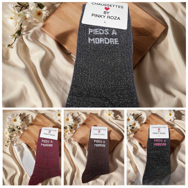 Chaussettes à paillette hautes PIEDS À MORDRE
