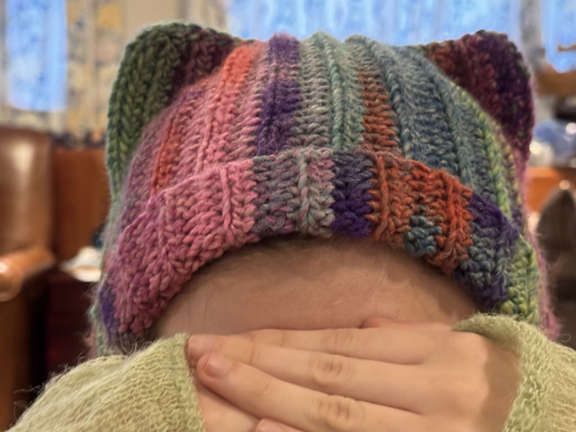 Kitty Ears Hat - Crochetted