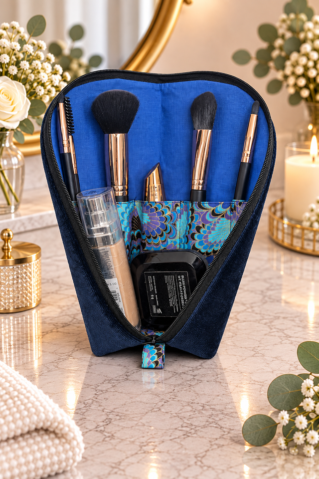 Trousse à maquillage nomade en velours  