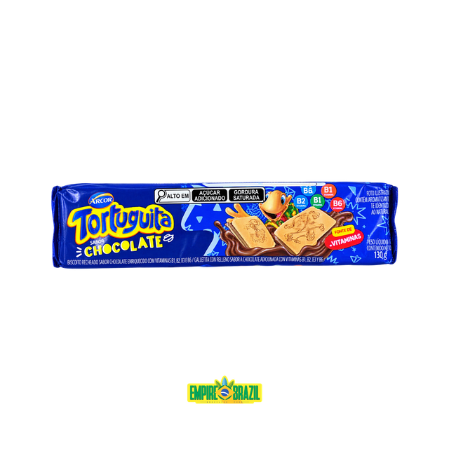 Biscoito Recheado de Chocolate / Chocolate-flavored filled Cookie TORTUGUITA 30g