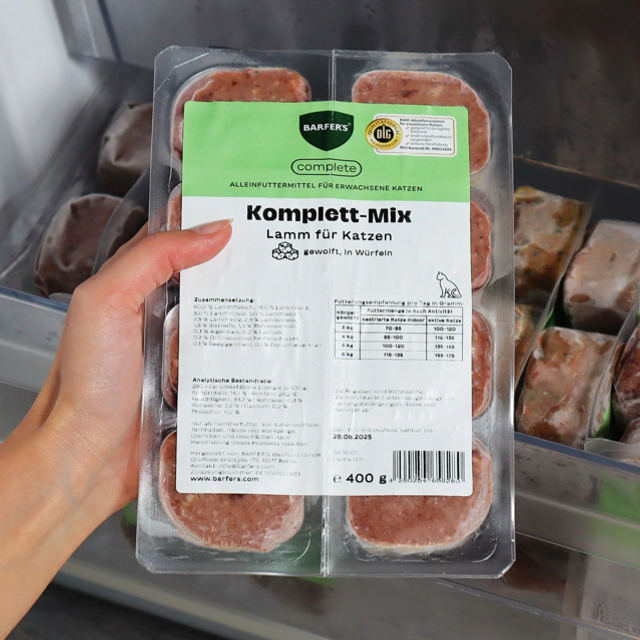 Würfel: Komplett-Mix Lamm für Katzen 400g