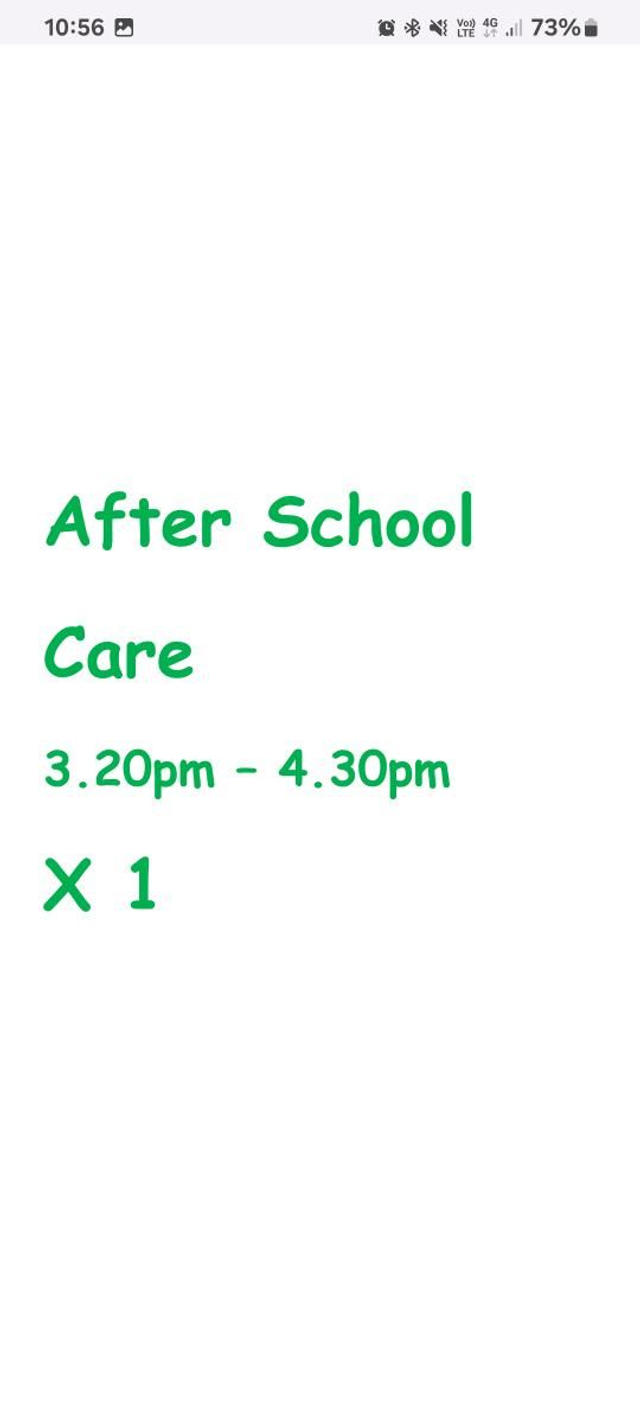After School Care - 3.20pm-4.30pm (short session)