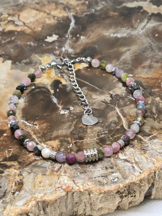 Bracelet Tourmaline multicolore 0,4 cm
