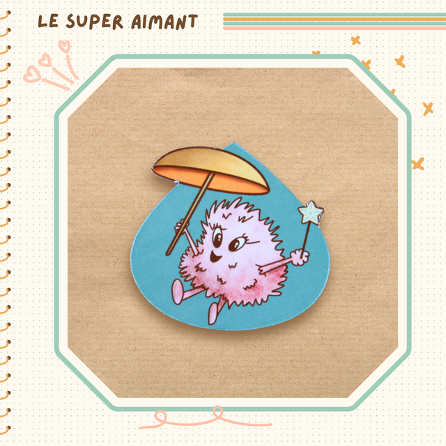 Le super aimant illustré avec une momote