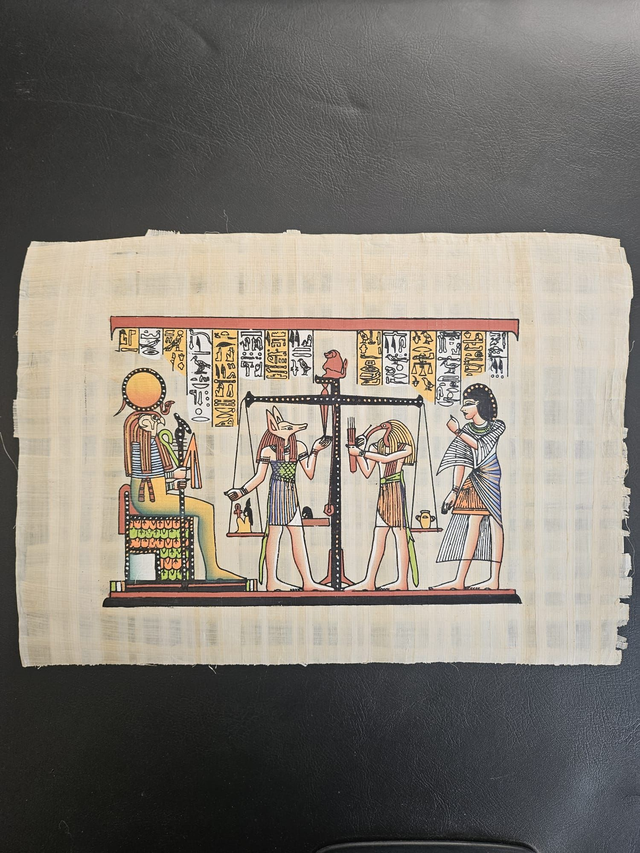  Ancient Egyptian Judgment Ceremony on Authentic Papyrus Size: 23 × 33 cm