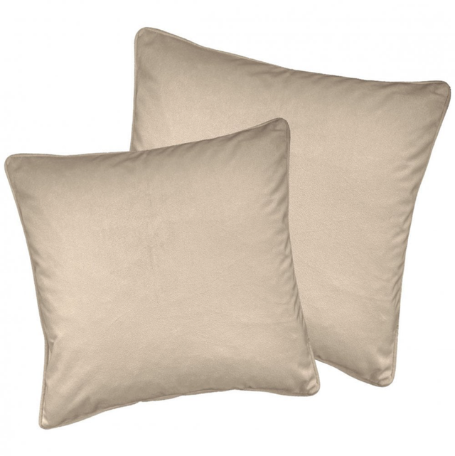 Enhanced Living Pair of Soft Velvet Cream Cushion Covers - Cushion Cases