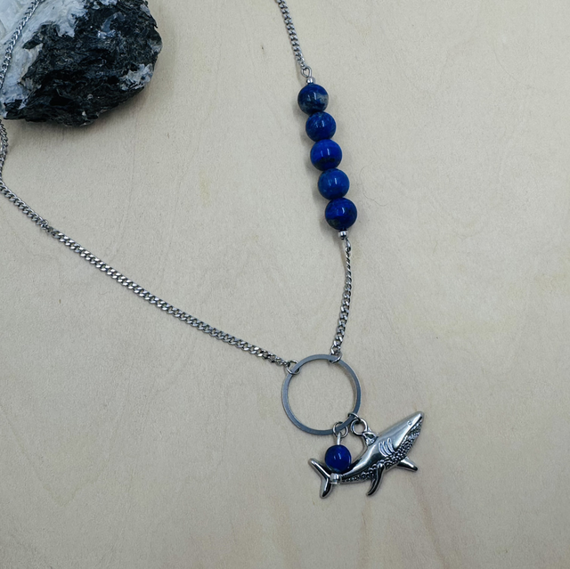 Collier SHARK lapis lazuli