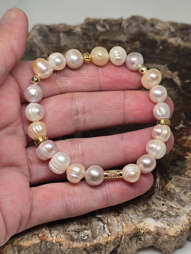 Bracelet Perle de culture d'eau douce multicolore 1 cm