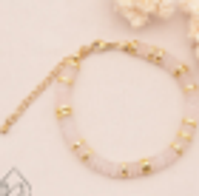 BRACELET ESSENTIANA ONA DORÉ QUARTZ ROSE A