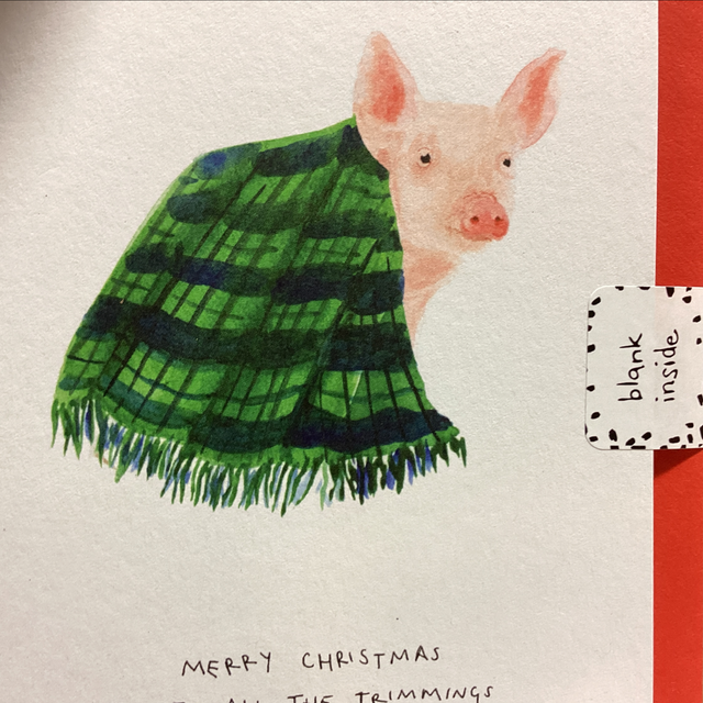 Christmas Blank Inside  Pig - ‘Merry Christmas with all of the trimmings’ BI