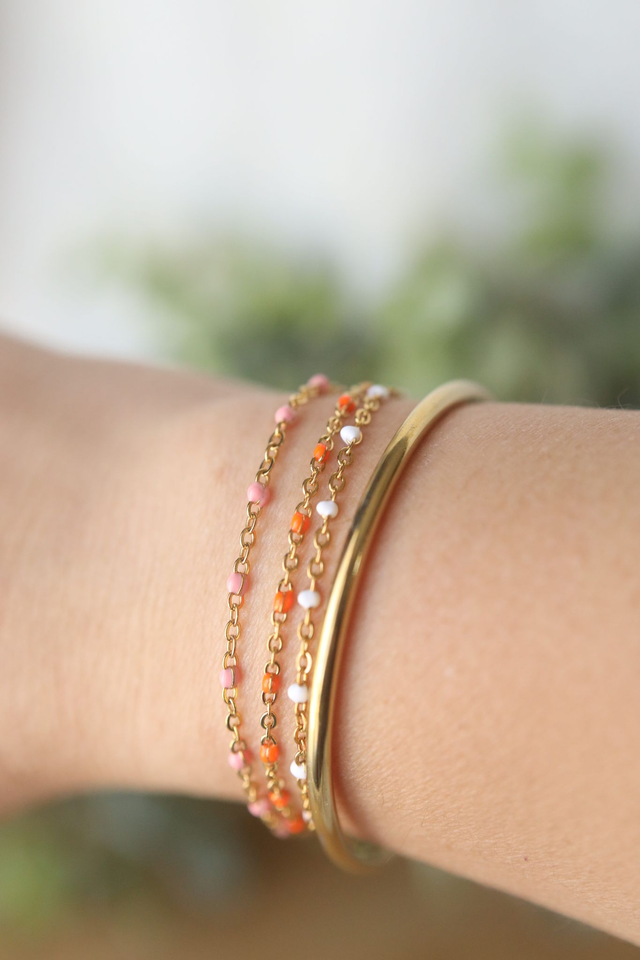 Bracelet acier inoxydable et email coloré 