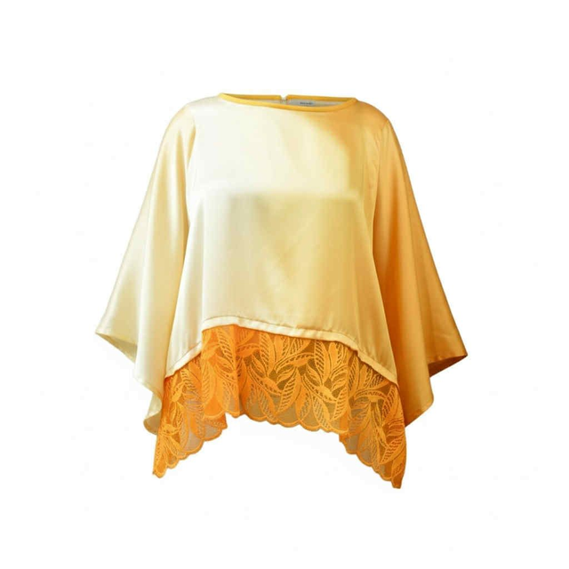 Top Cléo en Soie & Dentelle (Taille Unique 42–50)