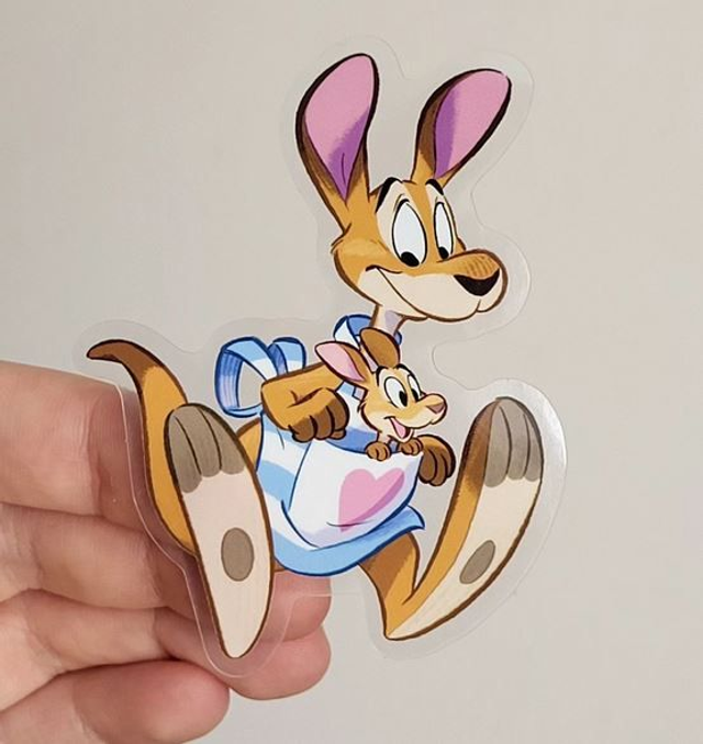 Transparent kangaroo sticker